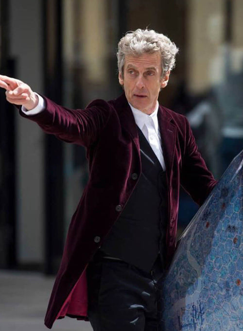 12th Doctor Doctor Who Velvet Maroon Coat